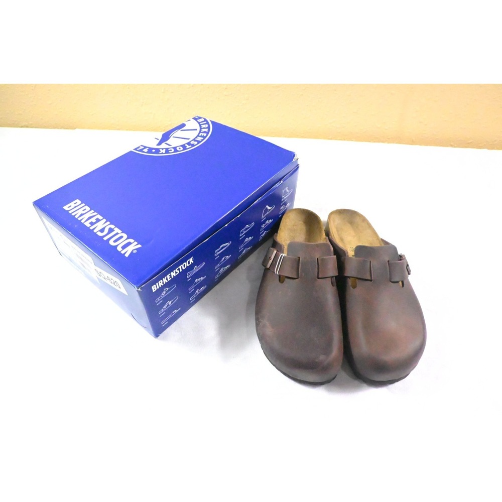 Birkenstock Boston BS Habana Oiled Leather Clogs Brown EU 42 US 9 Narrow New Box